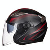 GXT 708 Electric Vehicle Dual Lens Helmet Four Seasons Safety Helmet, Size: M(Matt Black Red)