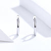 Simple Earrings Sterling Silver S925 Earrings Ear Buckles, Color:Silver
