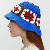 Flower Fisherman Hat Summer Hollow Breathable Knitted Wool Cap, Size: M(Blue)