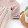 Winter Girls Patchwork Five-pointed Star Mesh Long-sleeved Dress, Kid Size:73cm(Chocolate)