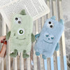For iPhone 14 Pro Max Cute Monster Plush TPU Phone Case(Blue Hair Monster)