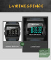 SANDA 222 Men Sports Outdoor Mountaineering Digital Electronic Watch Square Multi functional Waterproof Watch(Black)