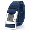 Outdoor Leisure Aluminum Alloy Safety Buckle Belt, Length: 125cm(Royal Blue)