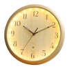 12 Inch Living Room Intelligent Voice Control Luminous Mute Wall Clock(Wood Grain)
