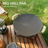 Outdoor Camping BBQ Cast Iron Grill Pan,Style: Baking Pan+Net+Hemp Rope+Storage Bag