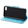 For  iPhone 8 & 7   Pressed Flowers Butterfly Pattern Horizontal Flip Leather Case with Holder & Card Slots & Wallet(Blue)