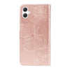 For Samsung Galaxy A06 4G / 5G 3D Butterfly Embossed Pattern Flip Leather Phone Case(Rose Gold)