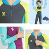 DIVE&SAIL Children Diving Suit Outdoor Long-sleeved One-piece Swimsuit Sunscreen Swimwear, Size: L(Boys Dark Gray)
