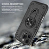 For iPhone 14 Plus Metal Rotating Bracket TPU + PC Magnetic Phone Case(Blue)