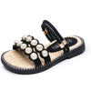 Children Pearl Baby Shoes Girls Shoes Two Wearing A Word Slippers, Size:30(Black)