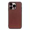 For iPhone 14 Pro Lambskin Texture Genuine Leather Phone Case (Brown)