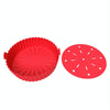 Double-layer Large Size for 8.5-10 inch Air Fryer Silicone Insulated Liner Baking Pan Thickened Cake Molds(Red)