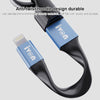 IVON CA90 2.4A USB to 8 Pin Portable Data Cable with Ring, Length: 14.5cm(Dark Gray)