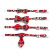Christmas Red Plaid Snowflake Pet Bow Tie Collar, S (17-30cm)