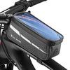 WEST BIKING 7 inches Mountain Bike Mobile Phone Touch Screen Front Beam Bag(Black Gray)