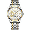 FNGEEN 2166 Men Three-eye Hollow Quartz Watch Student Sports Electronic Watch(Between Gold White Surface)