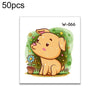 50 PCS Children Cartoon Animal Flower Arm Sticker Water Transfer Tattoo Sticker(W-066)
