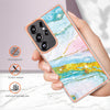 For Samsung Galaxy S25 Ultra 5G Electroplating Marble Pattern Dual-side IMD TPU Shockproof Phone Case(Green 004)