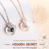 100 Language I Love You Projective Girl Two Heart Pendant Necklace Jewelry