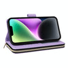 For iPhone 14 / 13 Nine-card Slots Zipper Wallet Bag Leather Phone Case(Light Purple)
