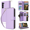 For Samsung Galaxy S23+ 5G Nine-card Slots Zipper Wallet Bag Leather Phone Case(Purple)