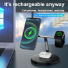 D10 3-In-1 15W Magnetic Mobile Phone Earphone Watch Wireless Fast Charger(Black)