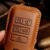 For Land Rover Car Cowhide Leather Key Protective Cover Key Case (Brown)