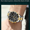 OLEVS 2870 Men Multifunctional Chronograph Three Eyes Waterproof Quartz Watch(Black + Gold)