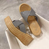 999 Ladies Wedge Platform Slippers, Size: 40(Houndstooth)