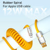 XJ-U101 USB to 8 Pin Spring Charging Data Cable, Length: 1.5m(Yellow)