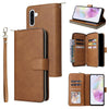 For Samsung Galaxy A26 5G 9-Card Slots Zipper Wallet Bag Leather Phone Case(Brown)