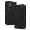For Samsung Galaxy S25 Ultra 5G Mandala Embossed Dual-Fold Calf Leather Phone Case(Black)