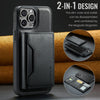 For iPhone 12 Pro Max DG.MING MAGKING-K2 Series MagSafe RFID Card Bag Detachable Phone Case(Black)