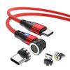 ENKAY PD60W Type-C to Type-C / 8 Pin / Micro USB Magnetic 540 Degrees Rotating Fast Charging Cable, Length:2m(Red)