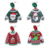 1pair Sweater Christmas Earrings Cute Elk Snowman  Earstuds, Color: Elk Red