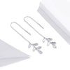 S925 Sterling Silver Simple Style Long Leaves Women Earrings