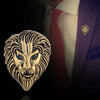 Personality Creative Lion Brooches Retro Alloy Animal Badge Coat Suit Chest Blossom(Golden)