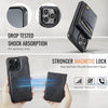 For iPhone 15 Pro AutSpace A12 MagSafe Magnetic RFID Card Bag Phone Case(Black)