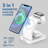 S6 3 In 1 Multi-function Magnetic Wireless Charger Stand for iPhone & iWatch & AirPods(White)