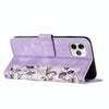 For iPhone 11 Pro Max Floral Pattern Leather Phone Case with Lanyard(Light Purple)