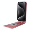 For iPhone 15 Pro Magnetic Vertical Flip Leather Phone Case(Rose Gold)