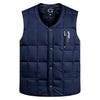 White Duck Down Jacket Vest Men Middle-aged Autumn Winter Warm Sleeveless Coat, Size:M(Blue)