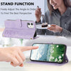 For iPhone 12 mini Tulips Embossed Leather Phone Case with Lanyard(Purple)