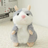 2019 Lovely Talking Little Hamster Toys For Children Speak Talking Sound Record Hamster Vibrating Nodded Mouse Toys Plush Toy(Grey 15CM)