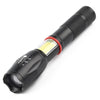Telescopic Zoom Strong Light Flashlight Strong Magnetic Rechargeable LED Flashlight, Colour: Black Head (No Battery, No Charger)