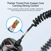 C68 LED Digital Display QC3.0 Fast Car Charger 3 in 1 with Spring Cable(Black)