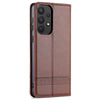 For Samsung Galaxy A73 5G AZNS Magnetic Calf Texture Flip Leather Phone Case(Dark Brown)