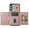 For Samsung Galaxy S20+ 5G Three Fold Card Bag Phone Case with Long Lanyard(Rose Gold)