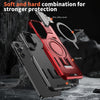For Samsung Galaxy A15 Shield Frame Holder MagSafe Phone Case(Red)