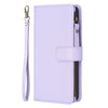For Xiaomi Redmi Note 13 Pro 5G 9 Card Slots Zipper Wallet Leather Flip Phone Case(Light Purple)